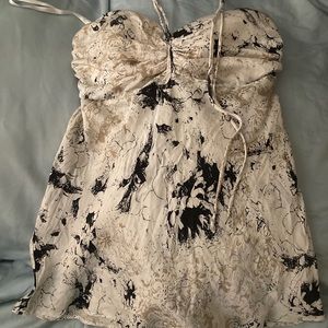 Multicolored silk halter top